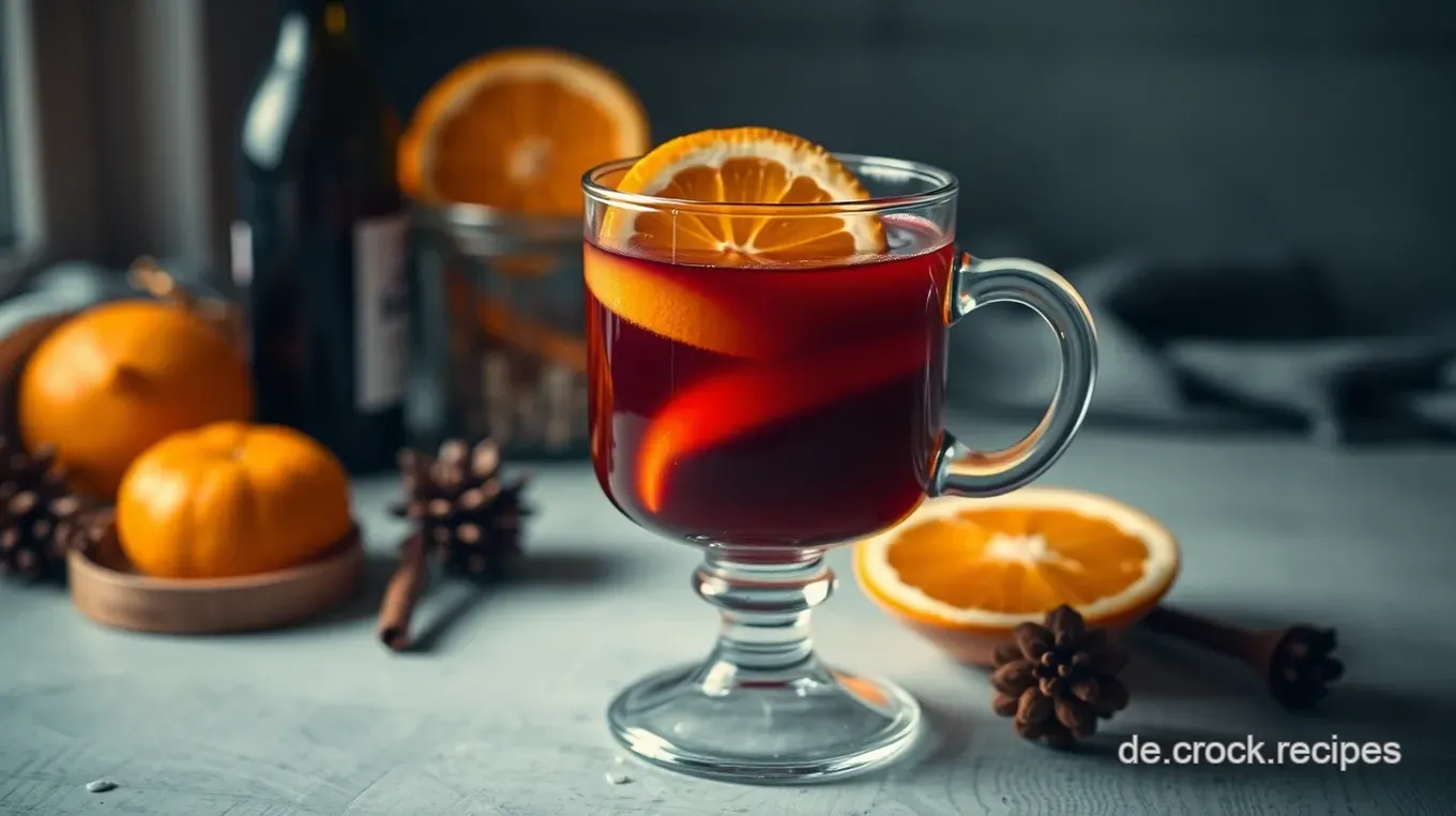 Festlicher Weihnachtsdrink: Ein Glühwein mit Orangen und Zimt Festlicher Glühwein mit einem Hauch von Orangen und Zimt