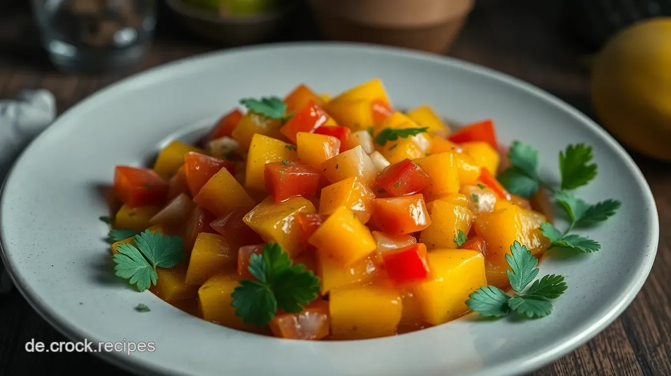 Fruchtige Salsa Mango: Einfache Erfrischende Begleitung für Tacos! Fruchtige Mango-Salsa mit einem Hauch Limette