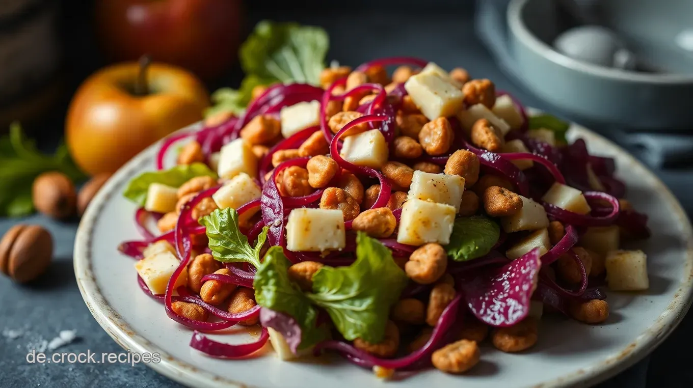 Leckerer Radicchio-Salat mit Ziegenkäse und Walnüssen – Einfach und Schnell Radicchio-Salat mit Ziegenkäse und karamellisierten Walnüssen