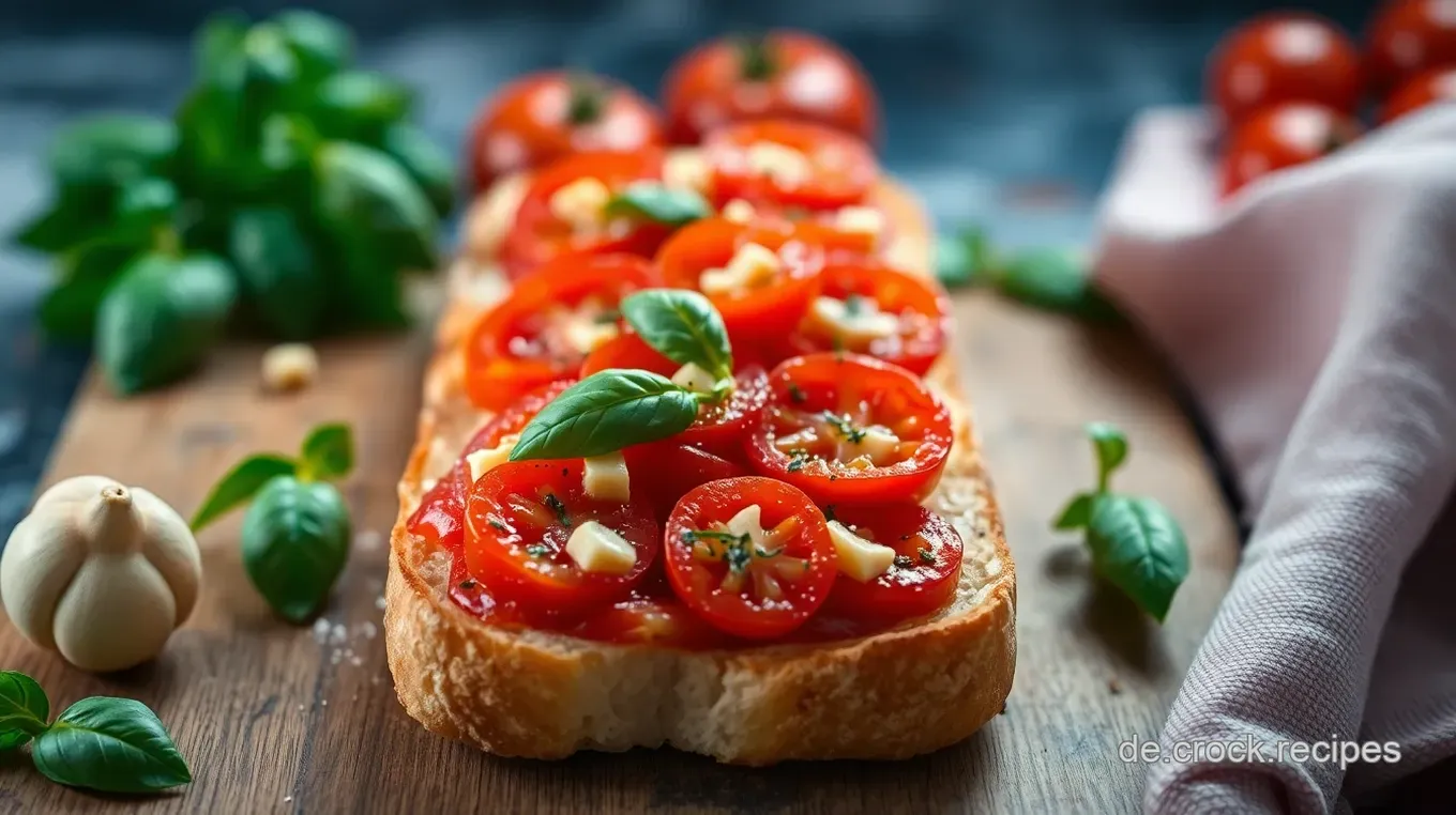 Einfach köstliche Bruschetta mit Tomaten und Basilikum zubereiten Zauberhafte Bruschetta mit Tomaten und Basilikum