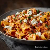Ajvar Feta Pasta mit Hack: Das cremige 25-Minuten Feierabendgericht