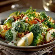 Knackiger Brokkoli Salat mit Apfel und Kern&ouml;ldressing