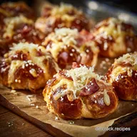 Br&ouml;tchen Wienerle mit K&auml;se und Senf Deftige Party Snacks aus dem Ofen