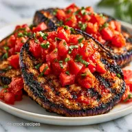 Gegrillte Auberginen mit Tomaten: 20 Min