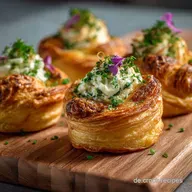 SchinkenK&auml;seCruffins: Feines, knuspriges Herzhaftes Bl&auml;tterteig Geb&auml;ck