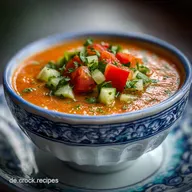 Kalte Suppe mit Tomaten und Gurken nach andalusischer Art Gazpacho: Samtig Cremig