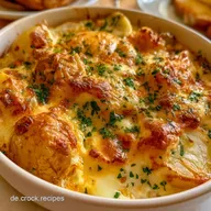 Kartoffelauflauf mit Eiern mit Speck