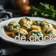 K&ouml;stliche Spinatkn&ouml;del mit aromatischer Butter-Salbei-Sauce