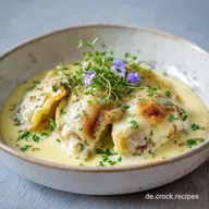Maultaschen in K&auml;se-Sahne-Sauce