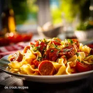 Nudeln mit Tomatenso&szlig;e und Wurst Das beste DDR Nudeln Klassiker Rezept