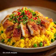 Reis Rezepte: Eine Pfanne H&auml;hnchen mit Goldenem Reis in 30 Minuten