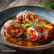 Schweinerouladen mit HackfleischPaprikaF&uuml;llung Saftig und deftig