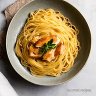 Gebratenes H&auml;hnchen mit Spaghetti Omas Rezept neu gedacht