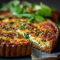 Herzhafte SpinatQuiche mit Feta Knuspriger Boden f&uuml;rs Abendessen