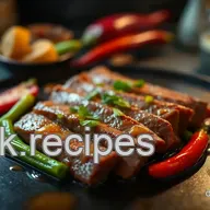 Teppanyaki Grill-Delikatesse: Saftige Rinderfiletstreifen mit Gem&uuml;se