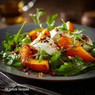 Warmer Salat CamembertK&uuml;rbis auf gr&uuml;nem Salat: Cremiger Herbstgenuss