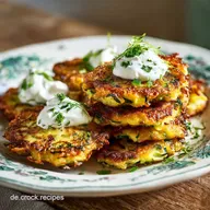 Zucchini Kartoffelpuffer Kr&auml;uterquark
