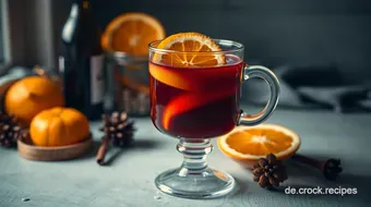 Festlicher Weihnachtsdrink: Ein Glühwein mit Orangen und Zimt recipe card