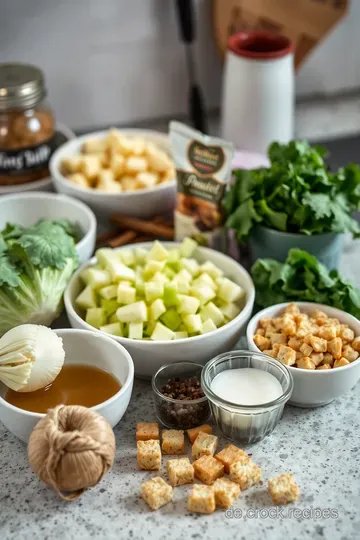 Cremige Blumenkohlsuppe mit Muskatnuss und Croutons ingredients