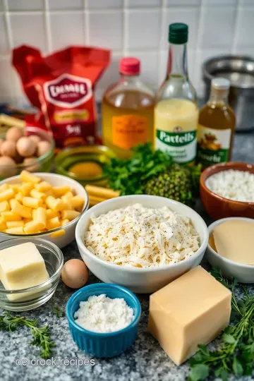 Cremiges Hähnchen Alfredo über Pasta ingredients