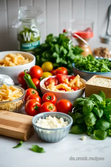 Erfrischender Nudelsalat mit Pesto ingredients