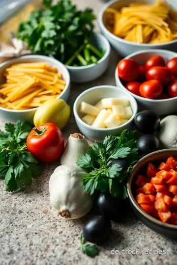 Erfrischender Spaghettisalat mit buntem Gemüse und würzigen Kräutern ingredients