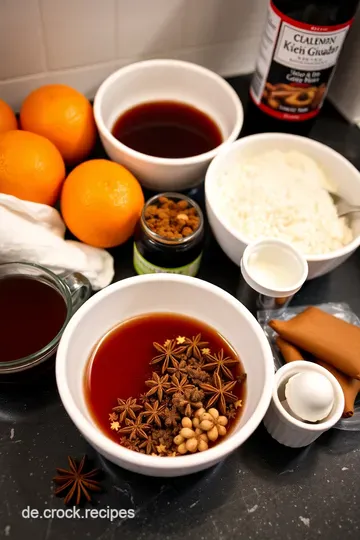 Festlicher Glühwein mit einem Hauch von Orangen und Zimt ingredients