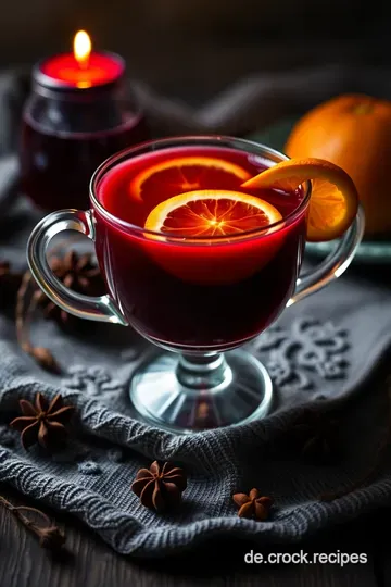 Festlicher Glühwein mit einem Hauch von Orangen und Zimt presentation