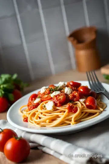 Feta-Tomate-Nudeln – Ein einfaches herzhaftes Pasta-Gericht presentation