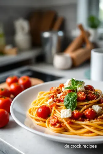 Feta-Tomate-Nudeln – Ein einfaches herzhaftes Pasta-Gericht steps