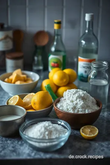 Frischer Limoncello aus eigener Herstellung ingredients