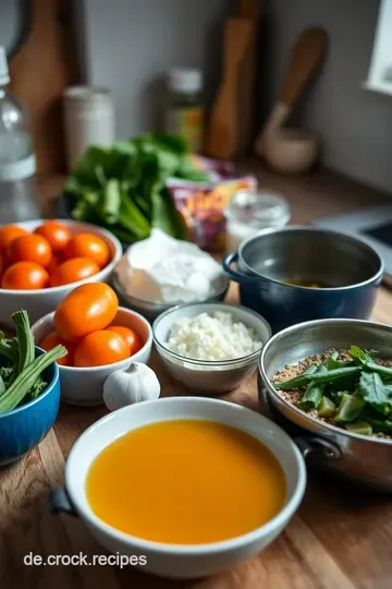 Hausgemachte Tomatensuppe mit frischen Kräutern und Basilikum ingredients