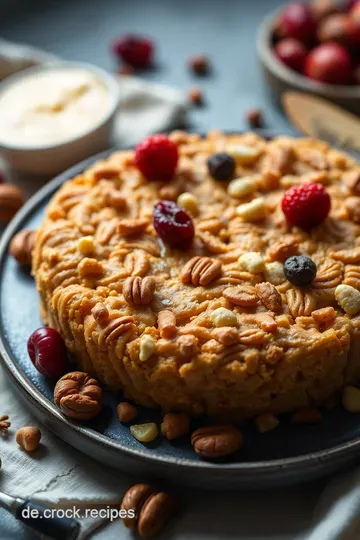 Knusprige Müsliriegel mit Trockenfrüchten und Nüssen presentation
