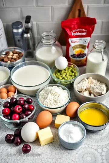 Pfannkuchen mit Himbeerfüllung und Vanillesauce ingredients