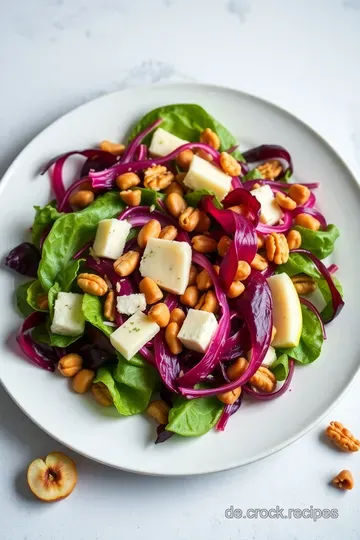 Radicchio-Salat mit Ziegenkäse und karamellisierten Walnüssen presentation