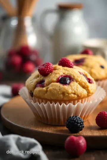 Saftige Vegane Muffins mit Himbeeren und Chiasamen presentation
