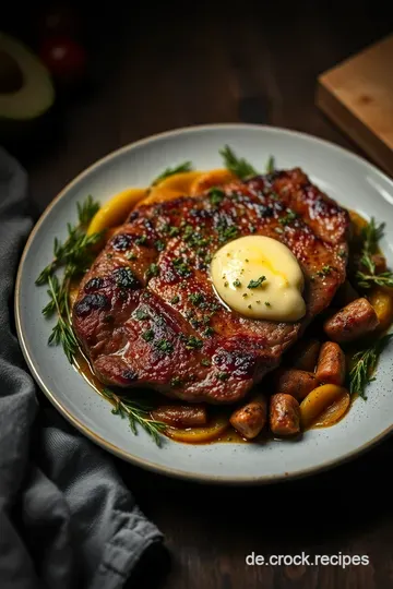 Saftiges Rumpsteak mit Kräuterbutter presentation