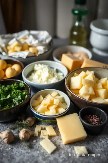 Süße Kartoffeln au Gratin mit würzigem Käse ingredients