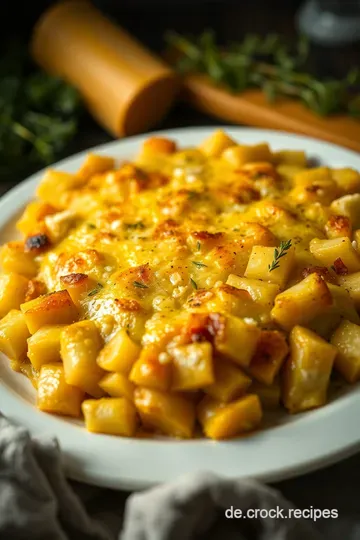 Süße Kartoffeln au Gratin mit würzigem Käse presentation