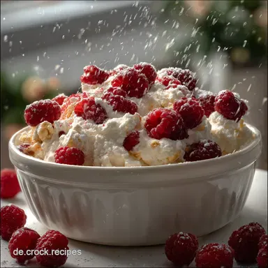 5 Minuten Schneegest&ouml;ber mit Himbeeren: Dessert in 5 Minuten Rezeptkarte