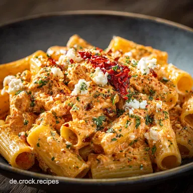 Ajvar Feta Pasta mit Hack: Das cremige 25-Minuten Feierabendgericht Rezeptkarte