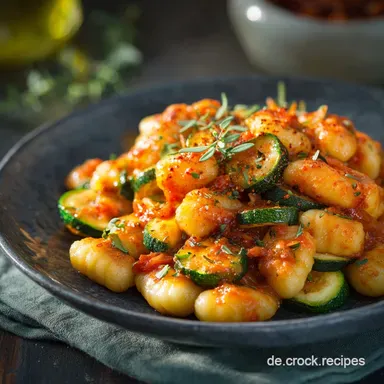 Ajvar Gnocchi mit Zucchini und Paprika Das beste Sommer-Rezept Rezeptkarte