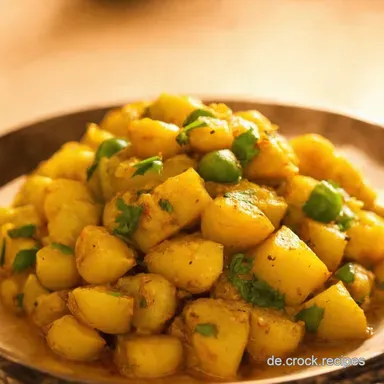 Aloo Matar Rezept Indisches KartoffelErbsen Gl&uuml;ck zum Genie&szlig;en Rezeptkarte