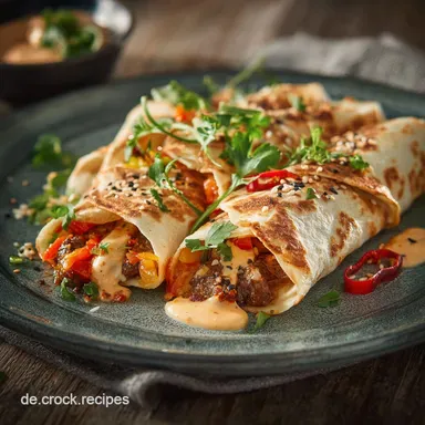 25Minuten TortillaWraps mit PaprikaM&ouml;hrenF&uuml;llung Gesund Vegetarisch Rezeptkarte