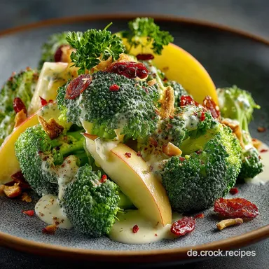 Knackiger Brokkoli Salat mit Apfel und Kern&ouml;ldressing Rezeptkarte