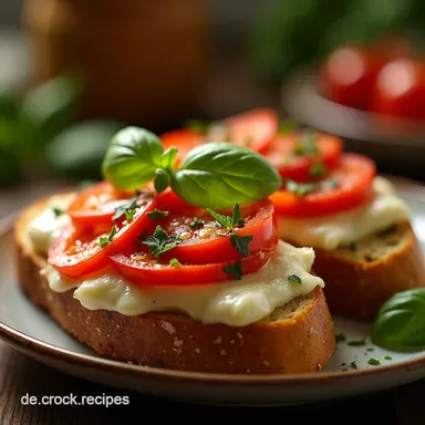Italienische Bruschetta mit Mozzarella Einfach Cremig Rezeptkarte