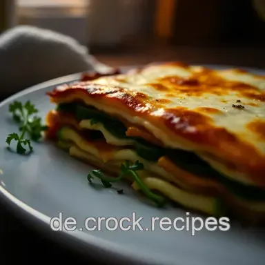 Leckere vegetarische Lasagne mit Ricotta und frischem Gem&uuml;se Rezeptkarte