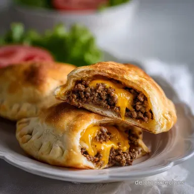 Cheeseburger MiniCalzone: Saftige Teigtaschen zum Selbermachen Rezeptkarte