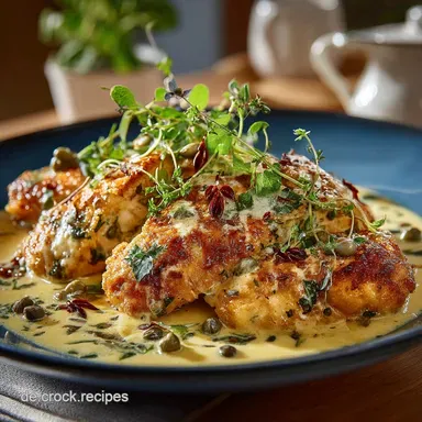 H&auml;hnchen Piccata Rezept einfach Cremige ZitronenKapernSo&szlig;e in 45 Min