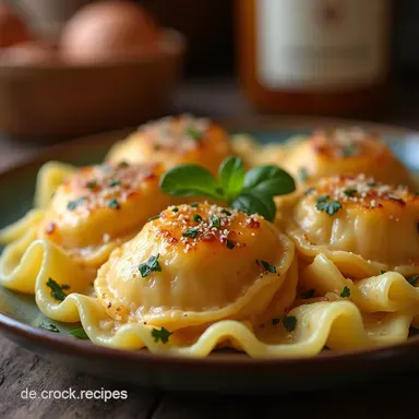 Rezept Maultaschen in K&auml;seSahneSo&szlig;e Seelenw&auml;rmer Deluxe Rezeptkarte